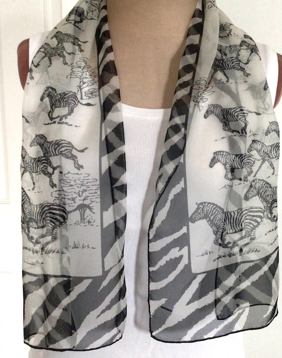 Prancing Zebras rectangular signed Burmel scarf - image 9