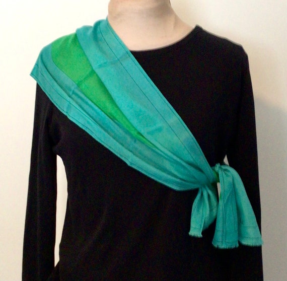 Lovely silk signed Revelli rectangular long scarf - image 8