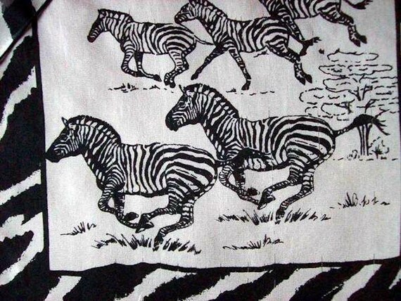 Prancing Zebras rectangular signed Burmel scarf - image 5