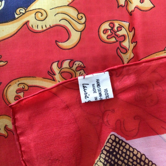 Pure Silk Scarf, Horseshoe Equestrian Design, Square Shape Pure Silk Scarf, Horseshoe Equestrian Design, Square Shape