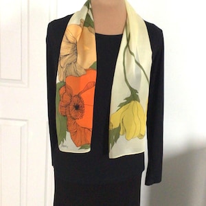 Stunning oblong vintage silk scarf by Vera Neumann