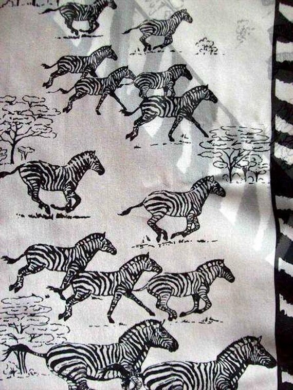 Prancing Zebras rectangular signed Burmel scarf - image 6