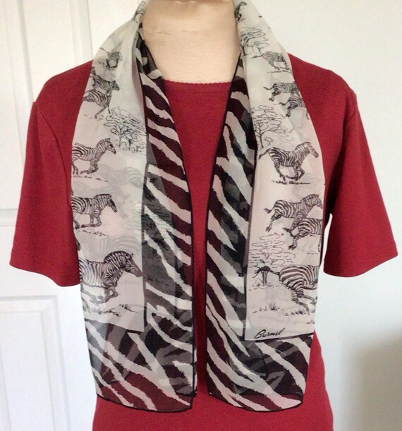 Prancing Zebras rectangular signed Burmel scarf - image 7