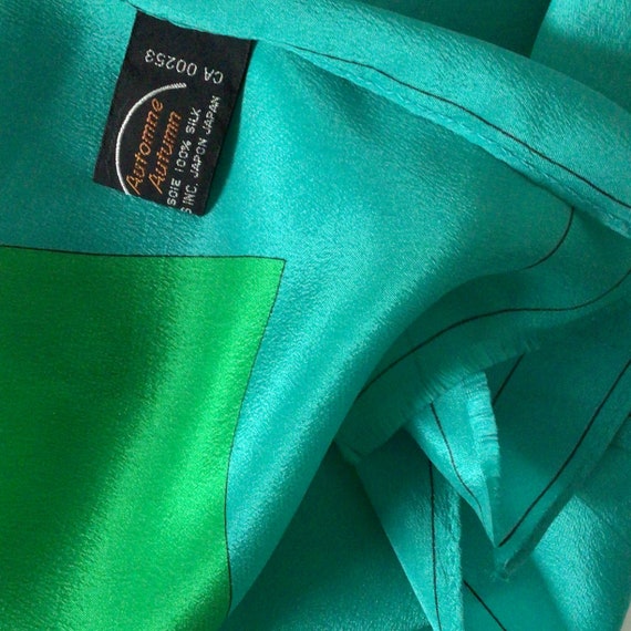 Lovely silk signed Revelli rectangular long scarf - image 5