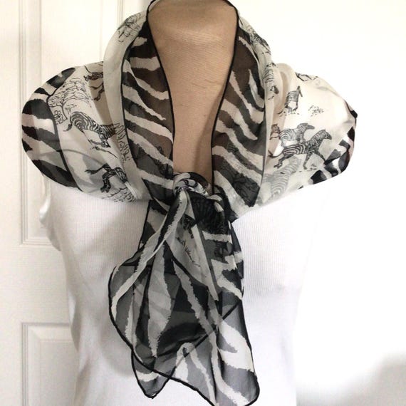 Prancing Zebras rectangular signed Burmel scarf - image 1