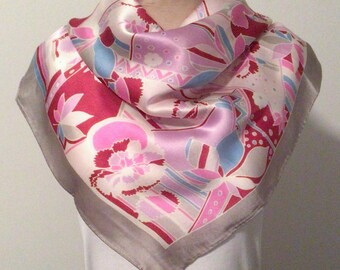 Lovely satin finish silk square scarf by Echo