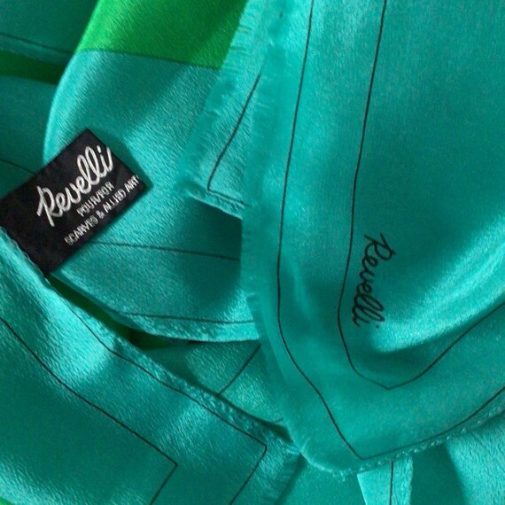 Lovely silk signed Revelli rectangular long scarf - image 4