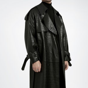 Crocodile Leather Trench Coat - Etsy