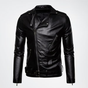 Mens Motorcycle Genuine Leather Jacket, Long Sleeve Biker Jacket For Men, 100% Genuine Leather Jacket for Men, Biker Leather Jackets Men