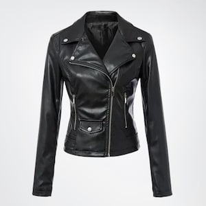 Women 100% Genuine Soft Motocross Leather Jacket, Ladies Biker Jacket, Real Leather Motor Biker Jacket for Women, Gift for her