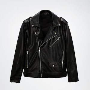 Mens Motorcycle Genuine Leather Jacket, Long Sleeve Biker Jacket For Men, 100% Genuine Leather Jacket for Men, Biker Leather Jackets Men