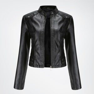 Women 100% Genuine Soft Lambskin Motocross Studded Leather Jacket, Ladies Biker Jacket, Sheepskin Motor Biker Jacket for Women, Gift for her