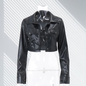 Women Cropped 100% Genuine Soft Lambskin Leather Jacket, Ladies Biker Jacket, Sheepskin Motor Bolero Shrug Biker Jacket for Women