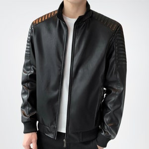 Men&#39;s 100% Genuine Quilted Leather Jacket, Moto Leather Jackets For Men, Biker Leather Jackets, Real Leather Jackets Men, Gift for Bikers