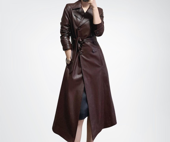 Leather duster womens discount