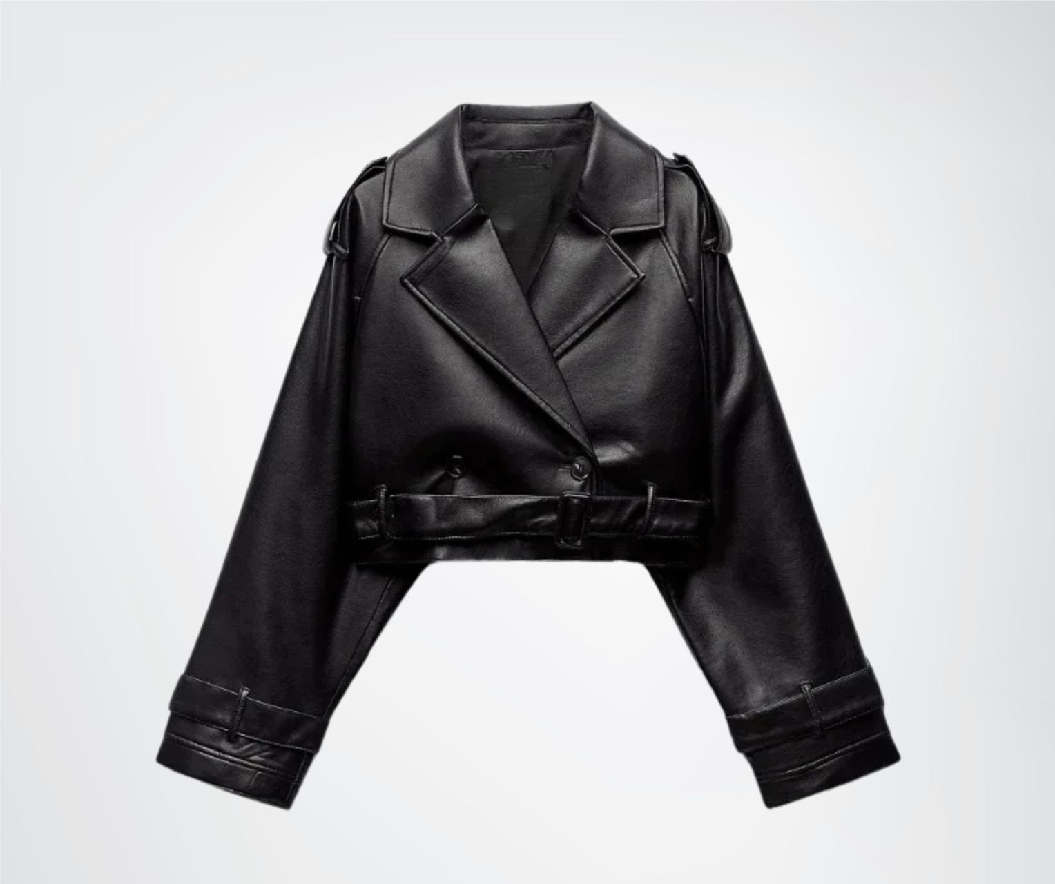【SPERONE】23FW★ Lambskin cropped biker jacket Porsche Women's Black & Tan Brown Lambskin Biker Jacket