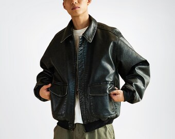 ジャケット・アウター used oversize leather riders jacket Oversized Biker Jacket, Leather Biker Jacket, Oversized