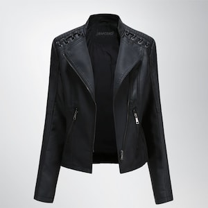 Women 100% Genuine Soft Lambskin Motocross Leather Jacket, Ladies Biker Jacket, Sheepskin Biker Jacket for Women, Gift for her