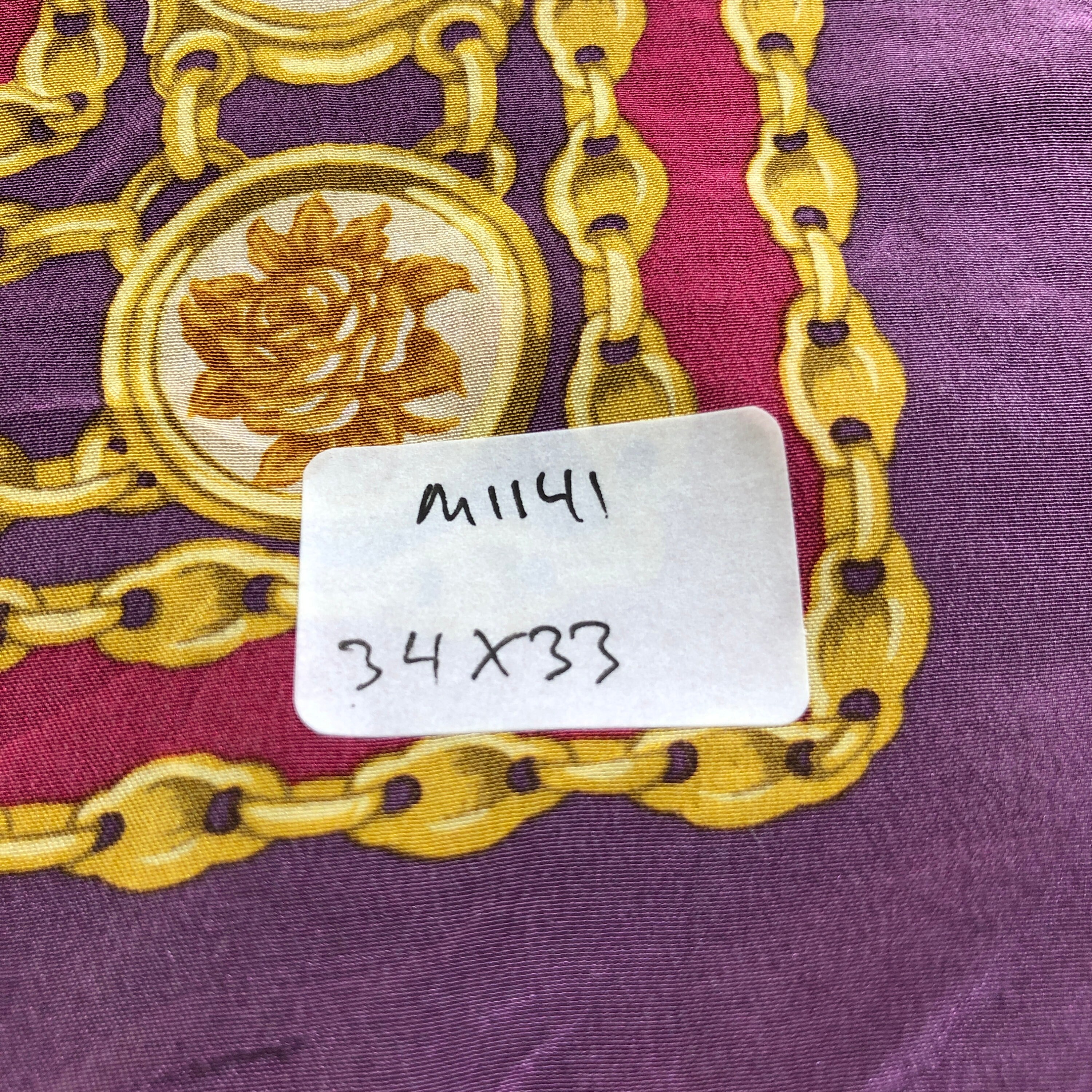 Vintage Christian Dior Silk Scarf, Burgundy Purple Gold Jewelry