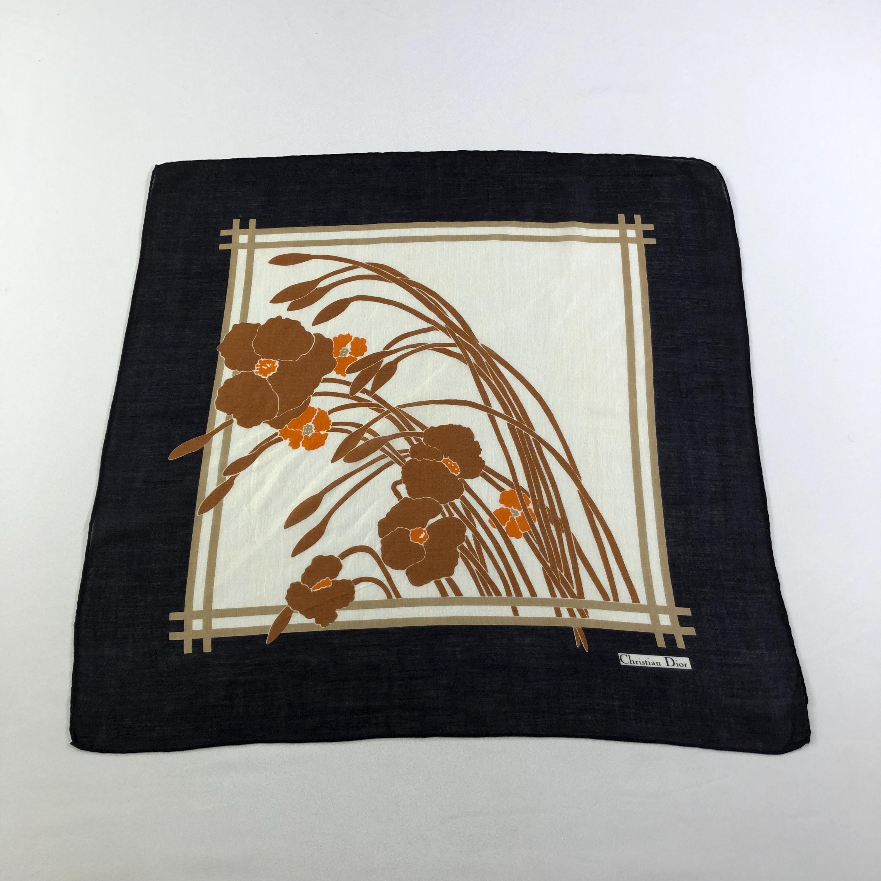 Christian Dior Vintage Christian Dior Handkerchief, Christian Dior Pocket Square, Christian Dior Scarf, Vintage Christian Dior Bandana