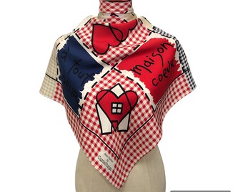Cravate Vintage 100% Soie Signée JC De Castelbajac Paris - Motif Cœur, Excellent état