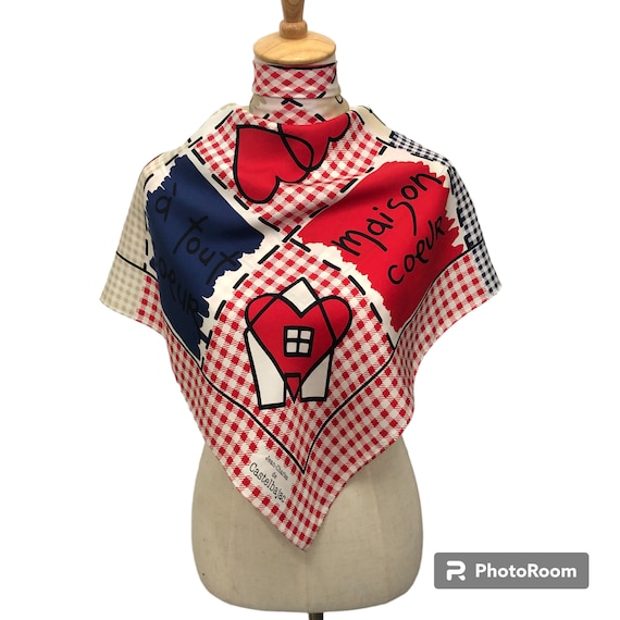 Vintage Jean-charles De Castelbajac Silk Scarf, Moonbat Japan Red