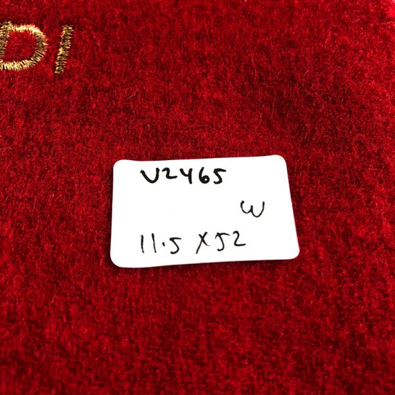 Vintage Fendi Red Wool Scarf, Authentic Fendi Roma Embroidered