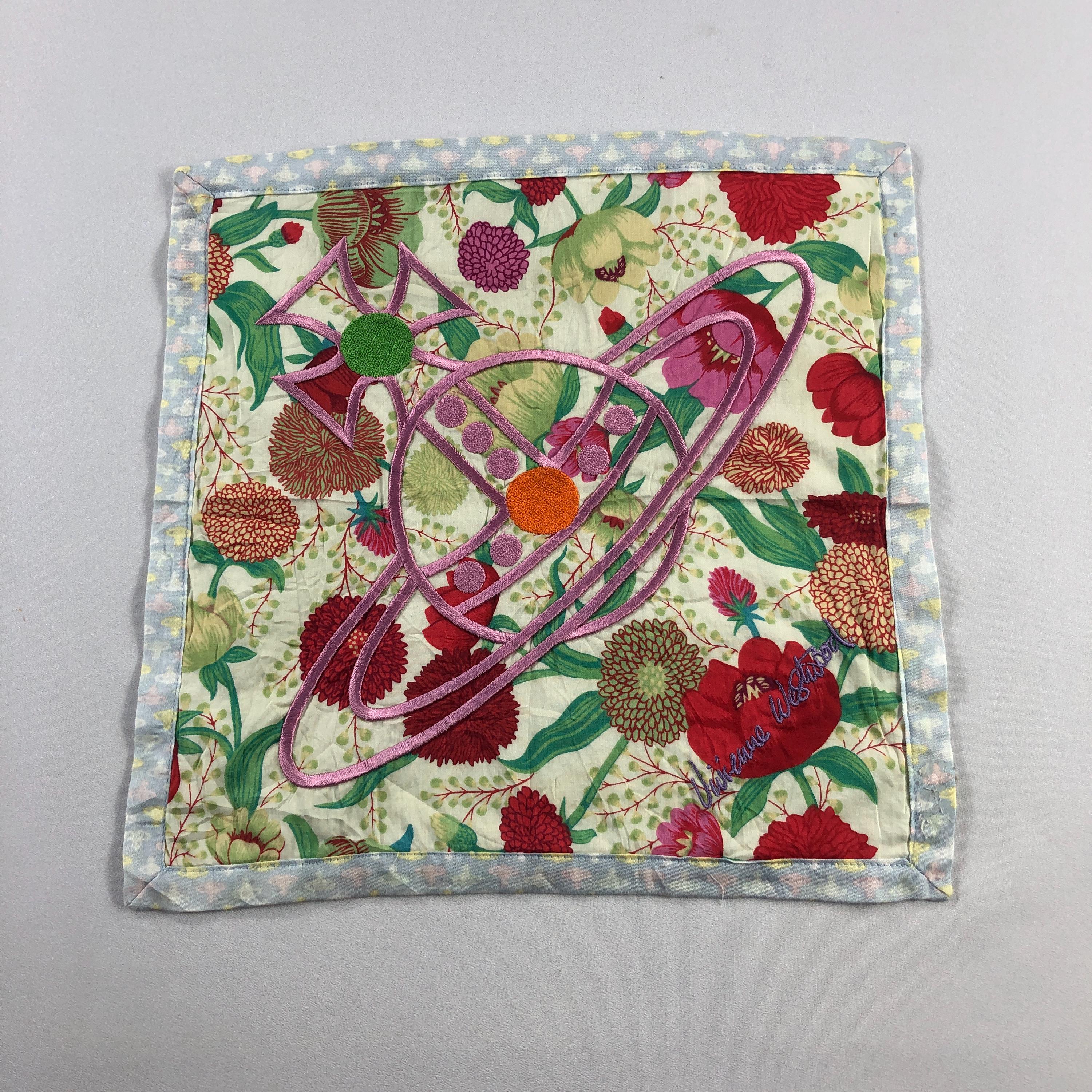 Vintage Designer Vivienne Westwood Handkerchief, Embroidered 