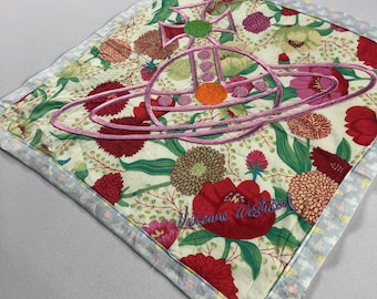 Vintage Vivienne Westwood Orb Silk Handkerchief, Vivienne Westwood Pocket Square, Vivienne Westwood Scarf, Vintage Vivienne Westwood Bandana