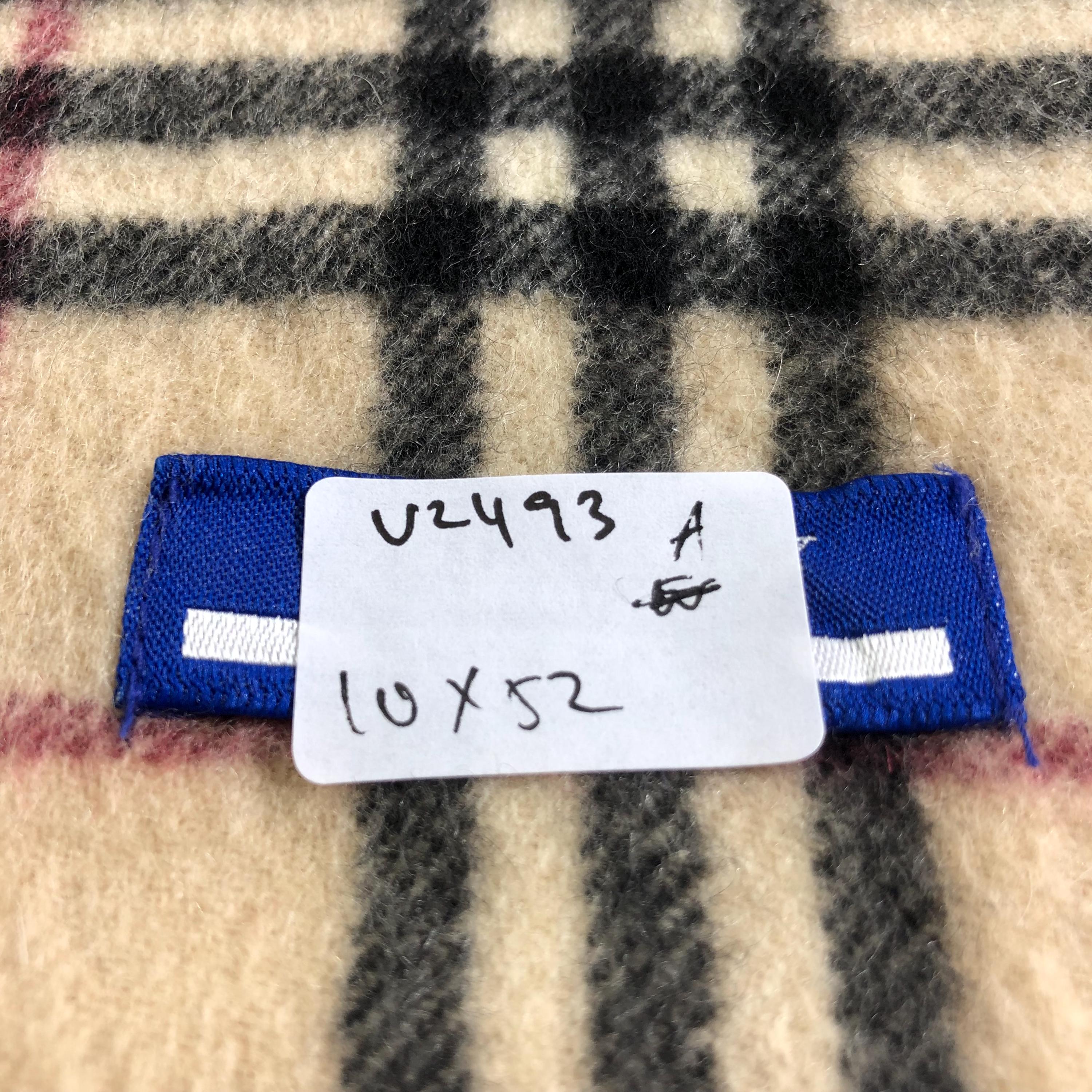 Vintage Burberry London Blue Label Scarf, Nova Check Cashmere Wool