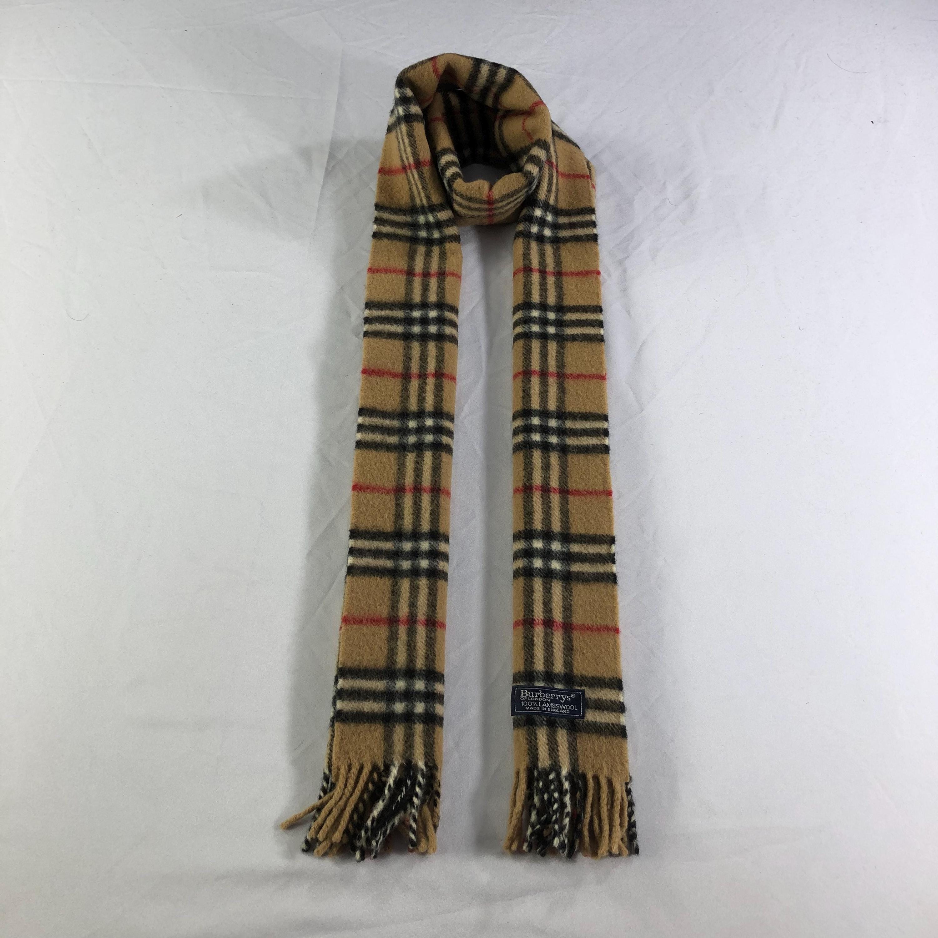 Vintage Burberrys of London Scarf, 100% Lambswool Made in England