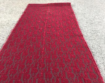 Vintage Christian Dior Oblique Scarf Burgundy & Navy Blue Wool