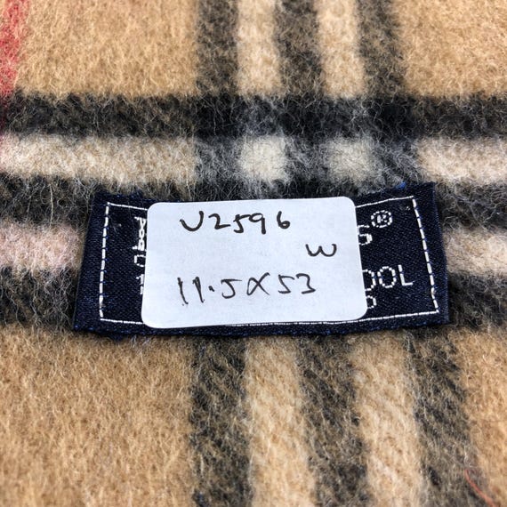 Vintage Burberrys of London Plaid Scarf, 100% Lambswool Made in