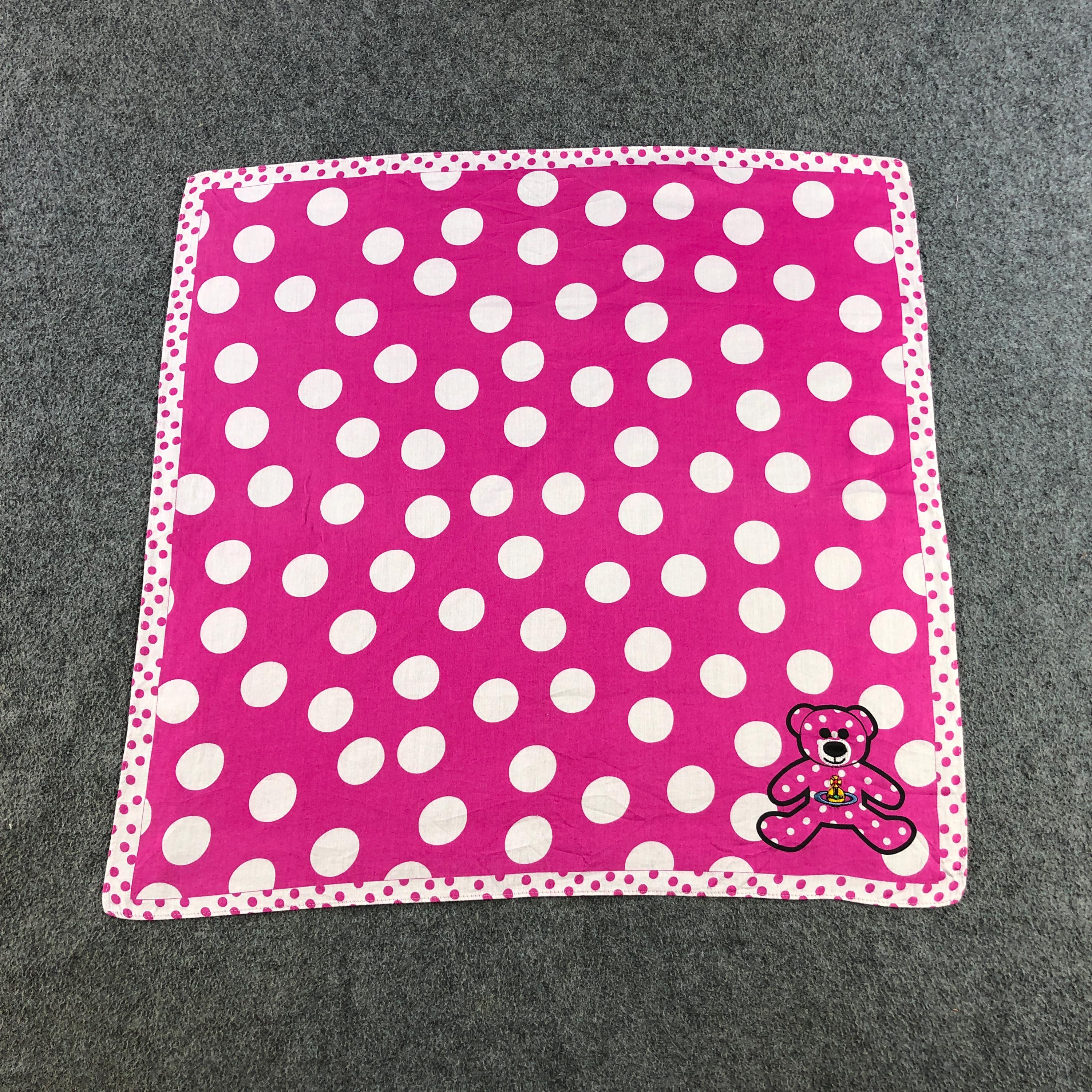 Vintage Vivienne Westwood Pink Polka Dot Bandana Embroidered Teddy