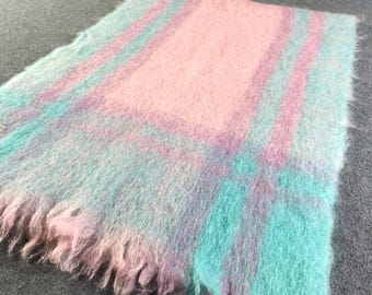 2 Vtg Glen Cree Mohair Blanket Throw Made in Scotland Mohair