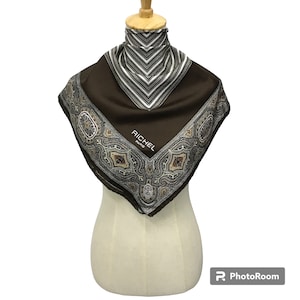 Vintage Richel Silk Scarf, Twill Silk Scarf, Vintage Silk Muffler, Vintage Neck Scarf, Vintage Neck Accessories, Vintage Italian Silk Scarf
