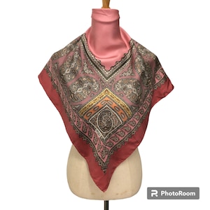 Vintage DVF Diane Von Furstenberg Silk Scarf, Copper Brown Paisley