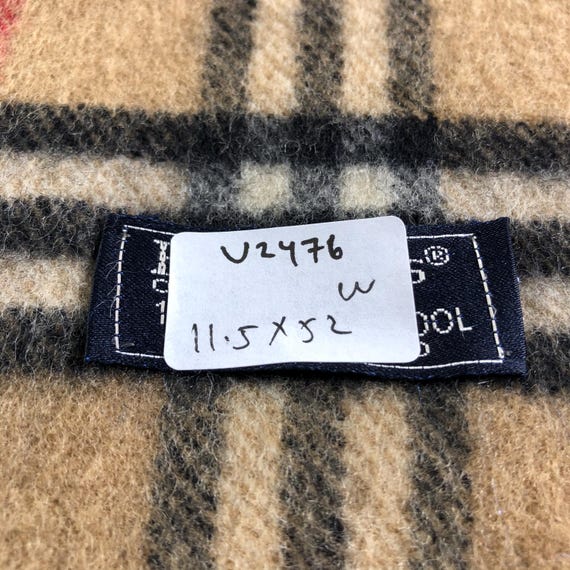 Vintage Burberrys of London Scarf, 100% Lambswool Nova Check