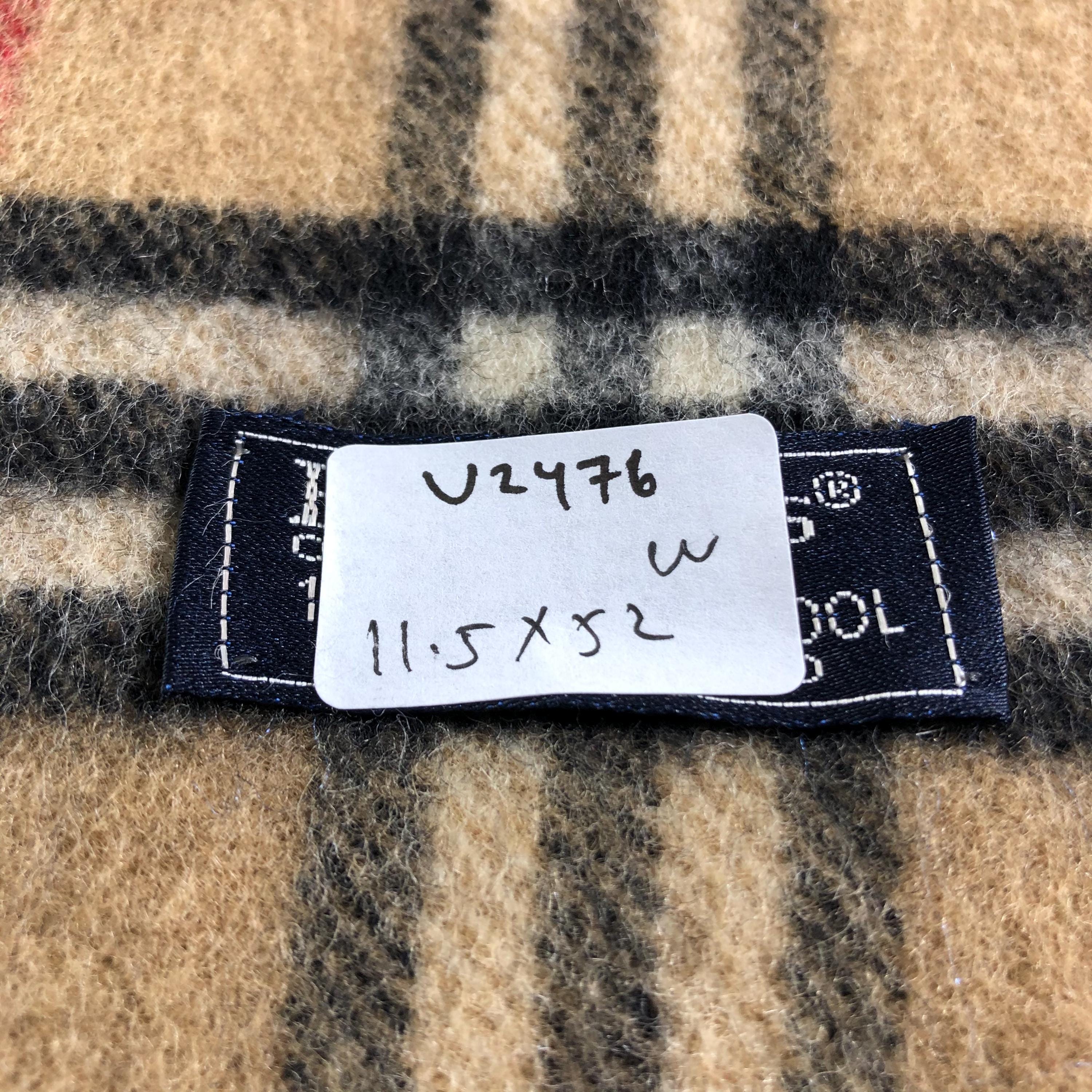 Vintage Burberrys of London Scarf, 100% Lambswool Nova Check