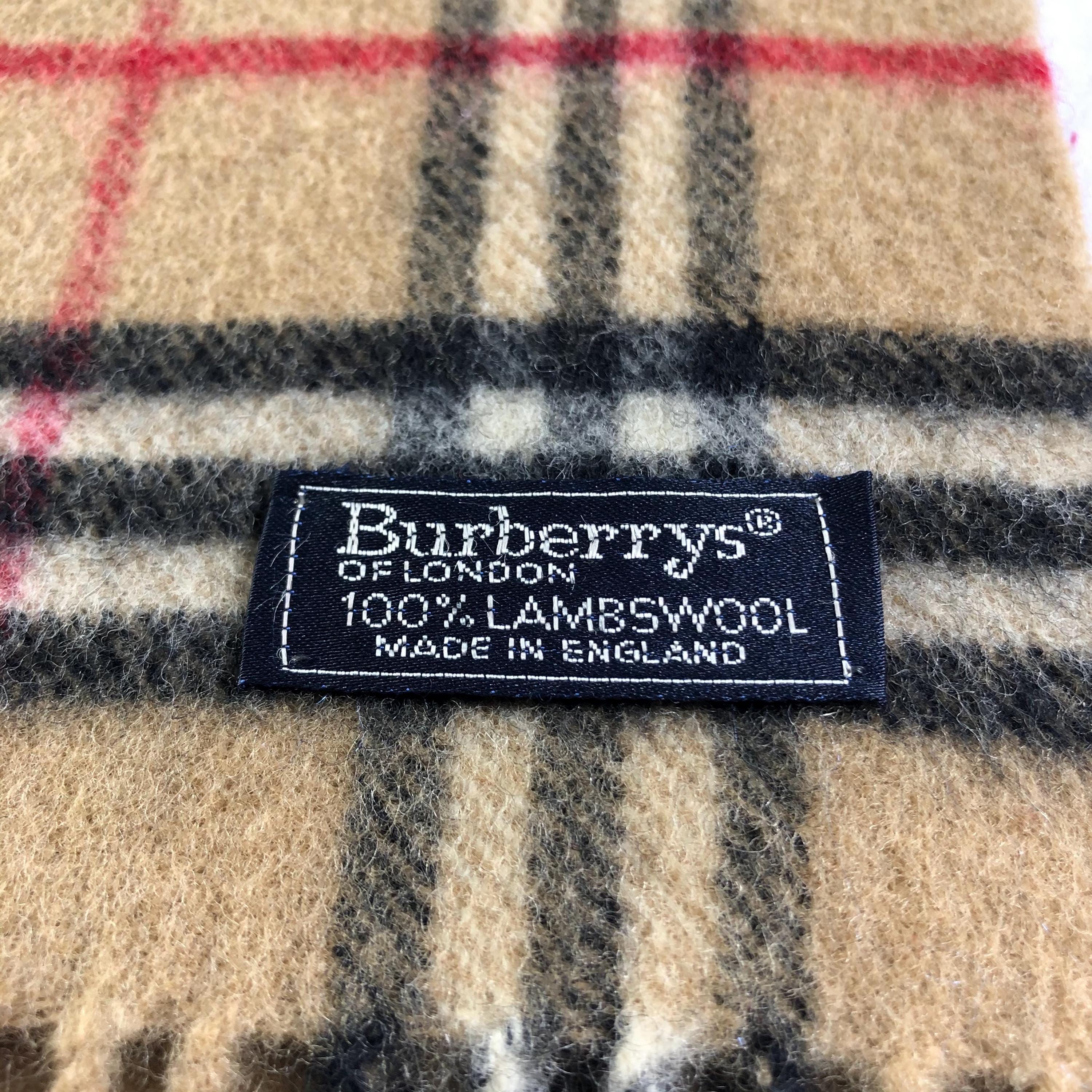 Vintage Burberrys of London Scarf, 100% Lambswool Nova Check