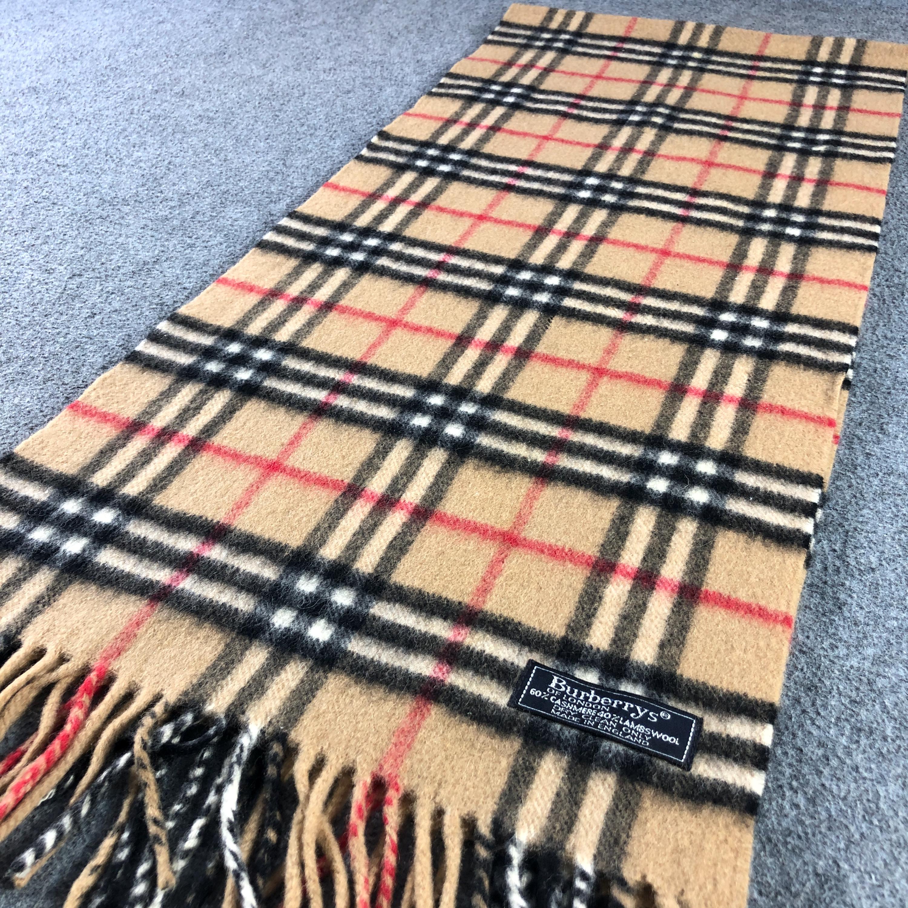 Vintage Burberrys of London Scarf, 60-40% Cashmere /lambswool