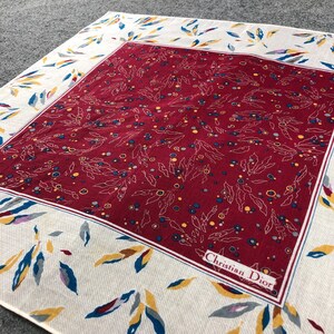 Vintage Dior Floral Handkerchief, Dior Bandana, Vintage Dior Pocket Square, Christian Dior Handkerchief, Vintage Dior Unisex Neck Scarf