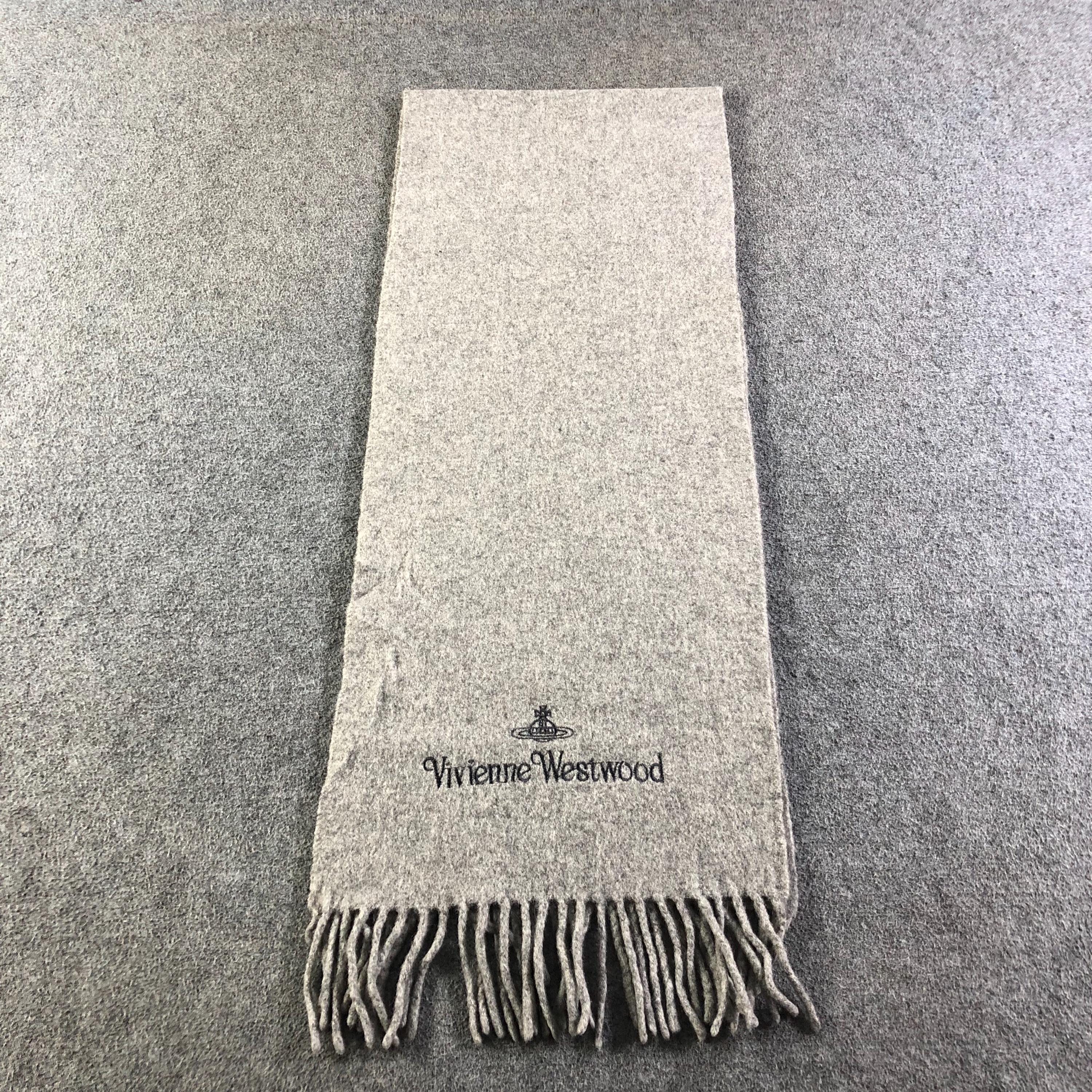 Vintage Vivienne Westwood MAN Grey Wool Cashmere Scarf Unisex