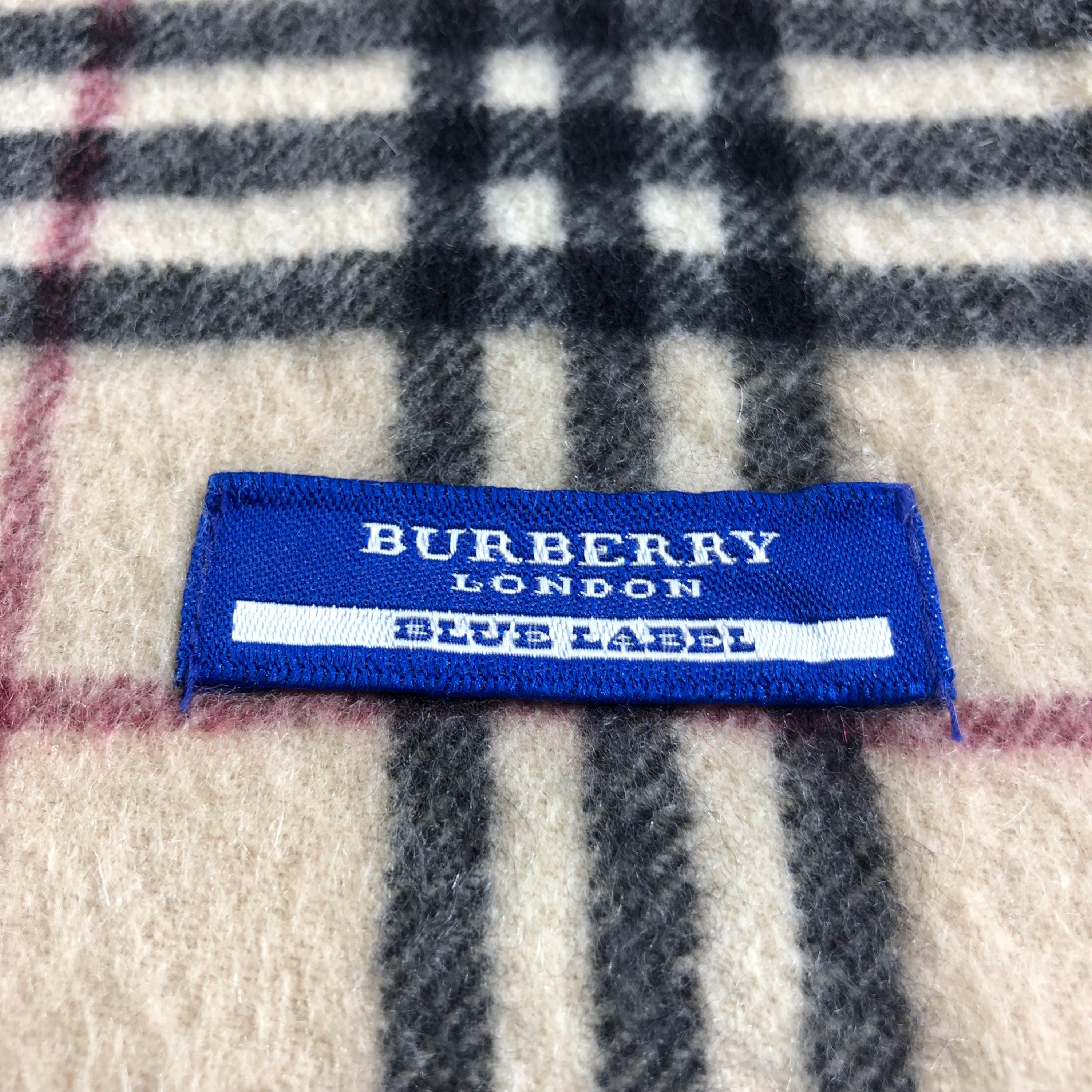 【アルカトラズ】BURBERRY LONDON BLUE LABEL♡ Vintage Burberry London Blue Label Scarf, Nova Check Cashmere Wool