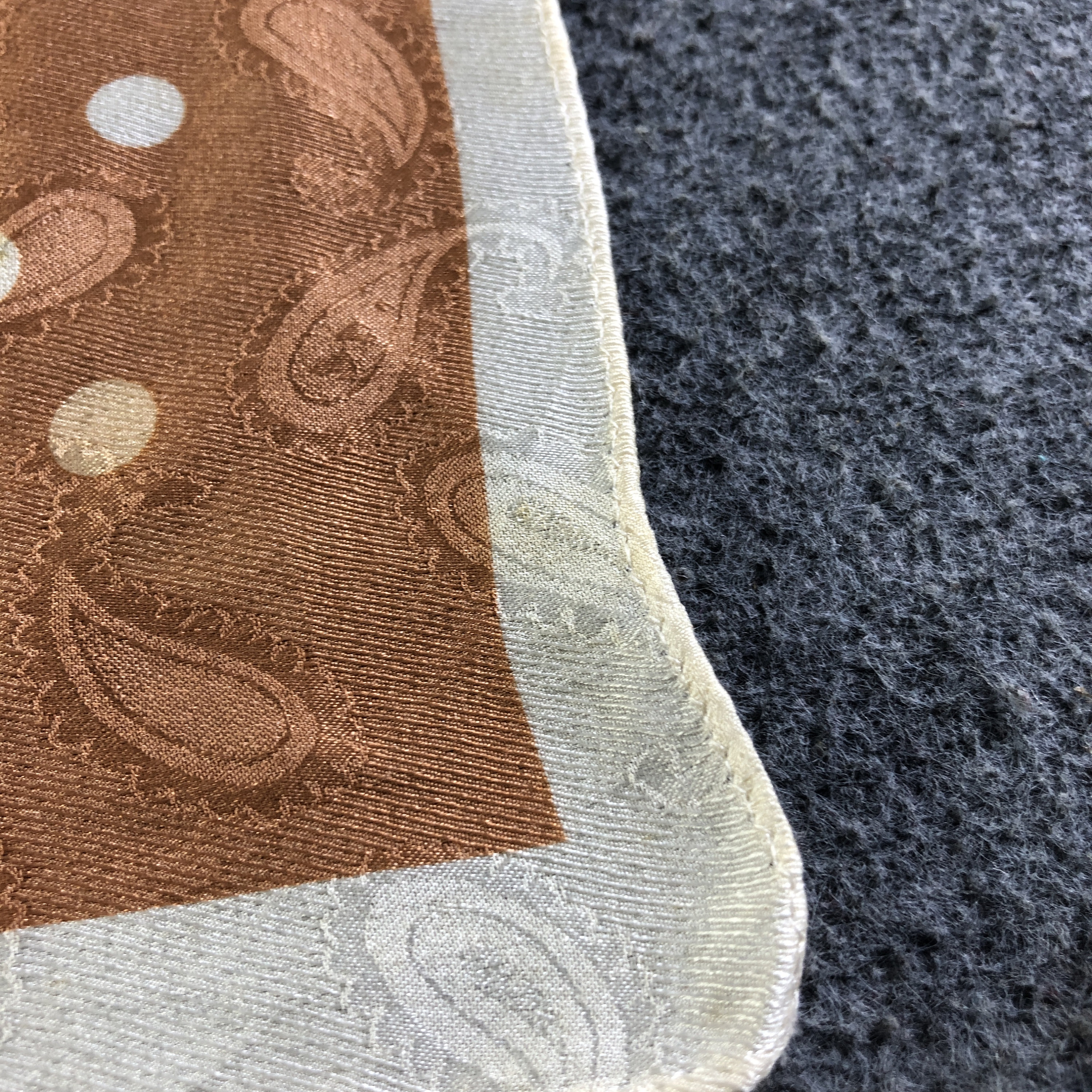 Vintage DVF Diane Von Furstenberg Silk Scarf, Copper Brown Paisley