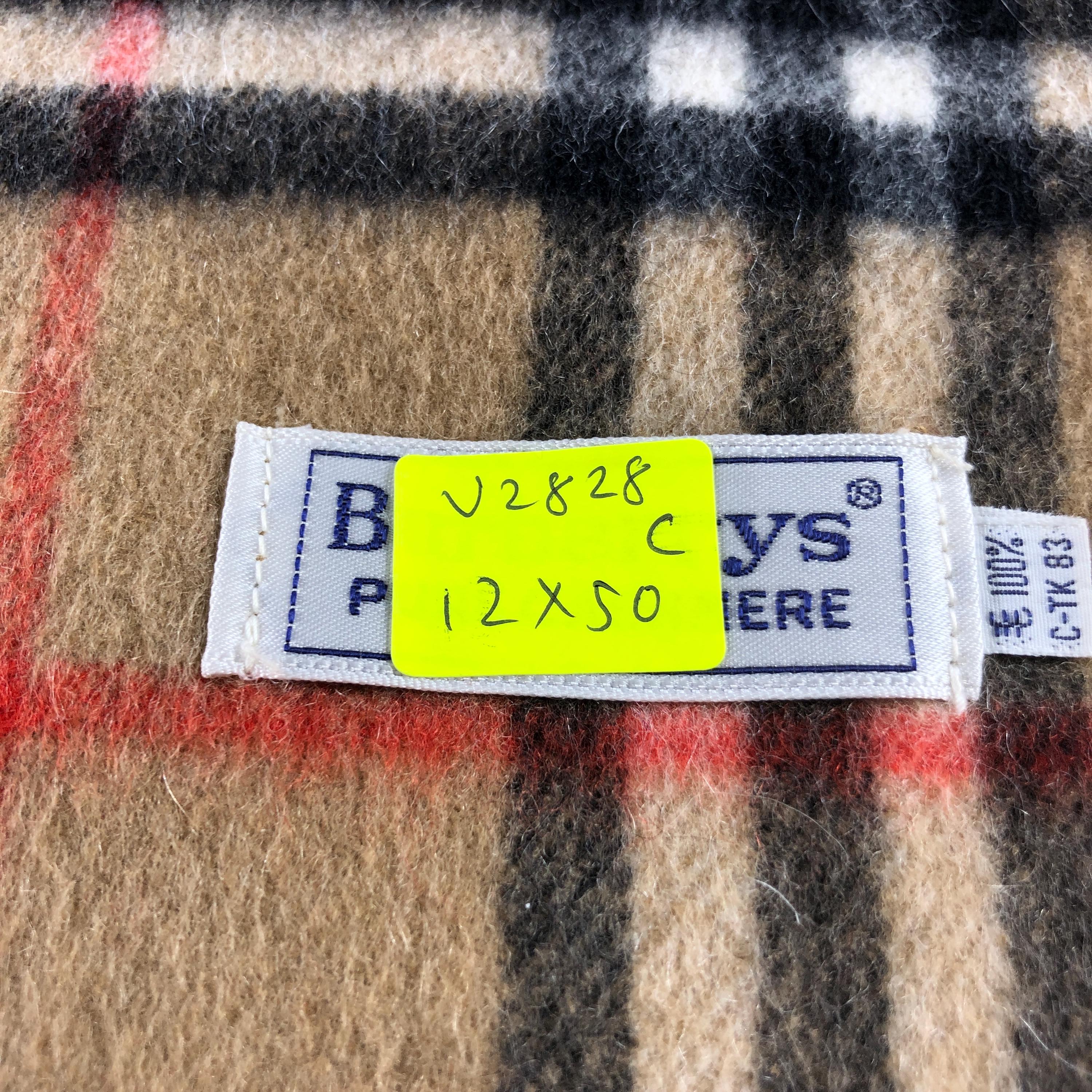 Vintage Burberrys Cashmere Scarf Classic Nova Check Beige Scarf