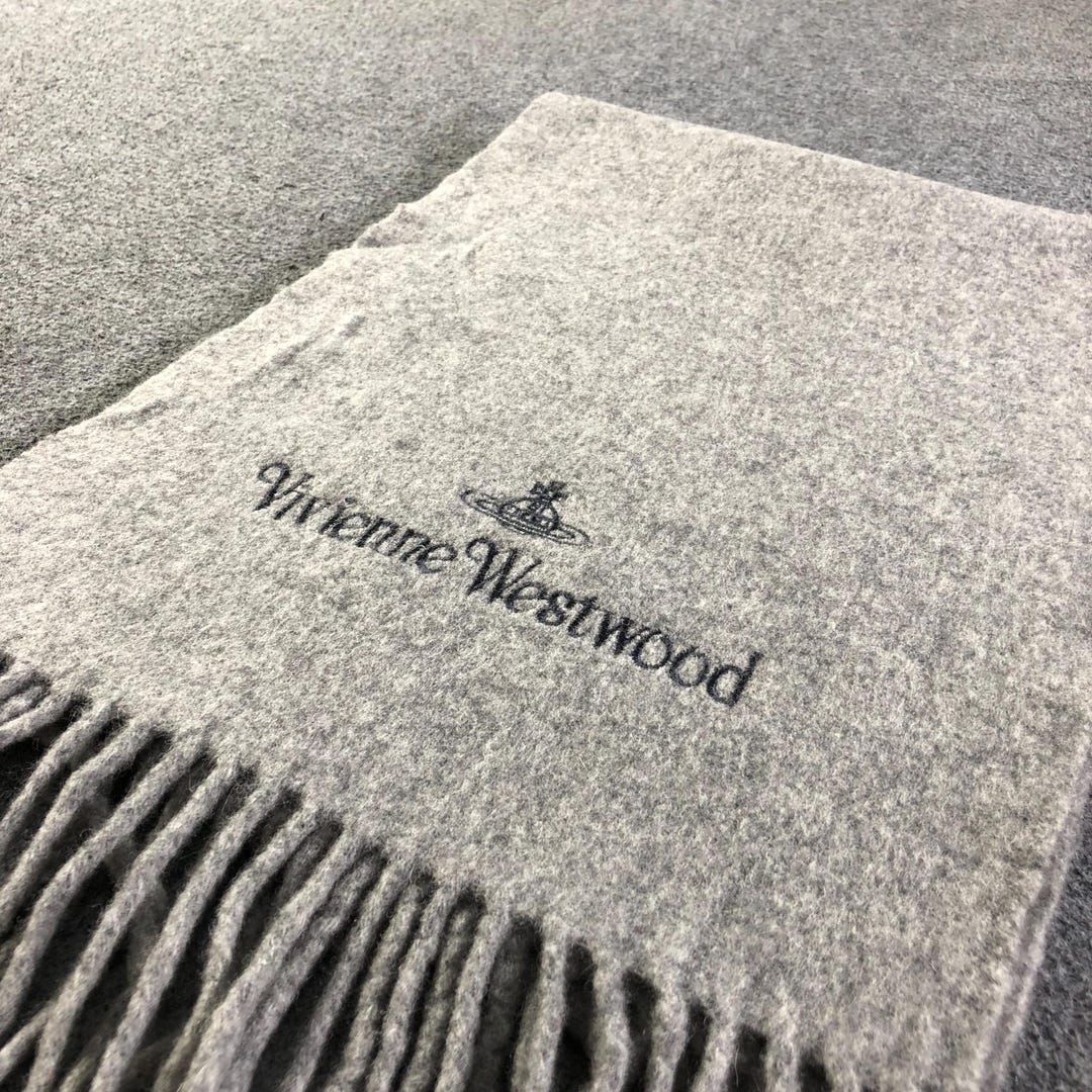 Vintage Vivienne Westwood MAN Grey Wool Cashmere Scarf Unisex
