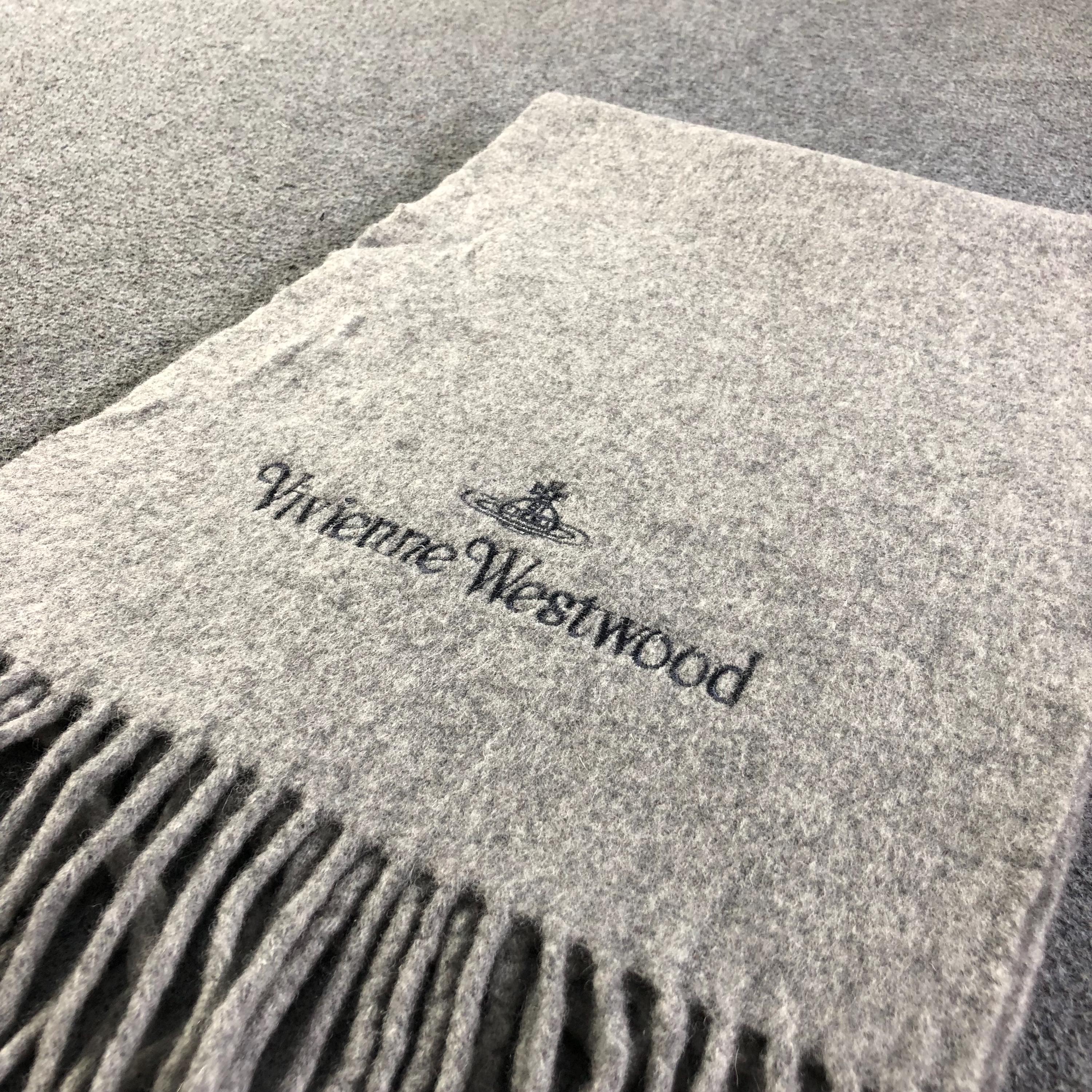 Vintage Vivienne Westwood MAN Grey Wool Cashmere Scarf Unisex