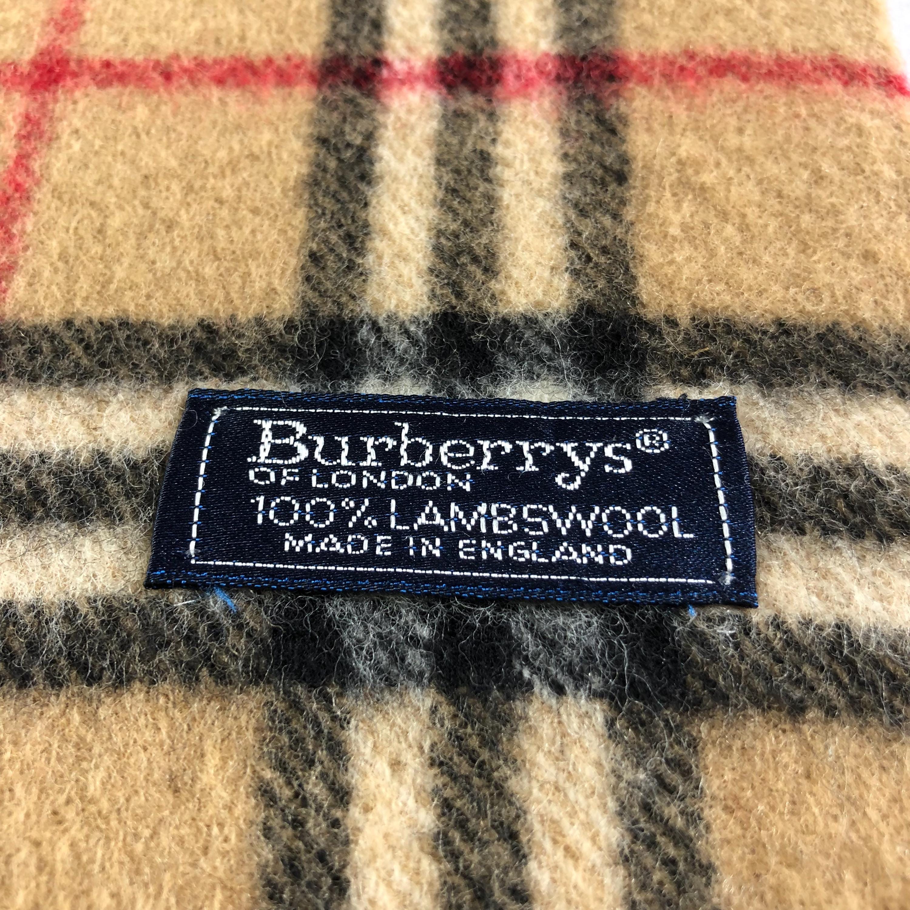 Vintage Burberrys of London Scarf, 100% Lambswool Made in England
