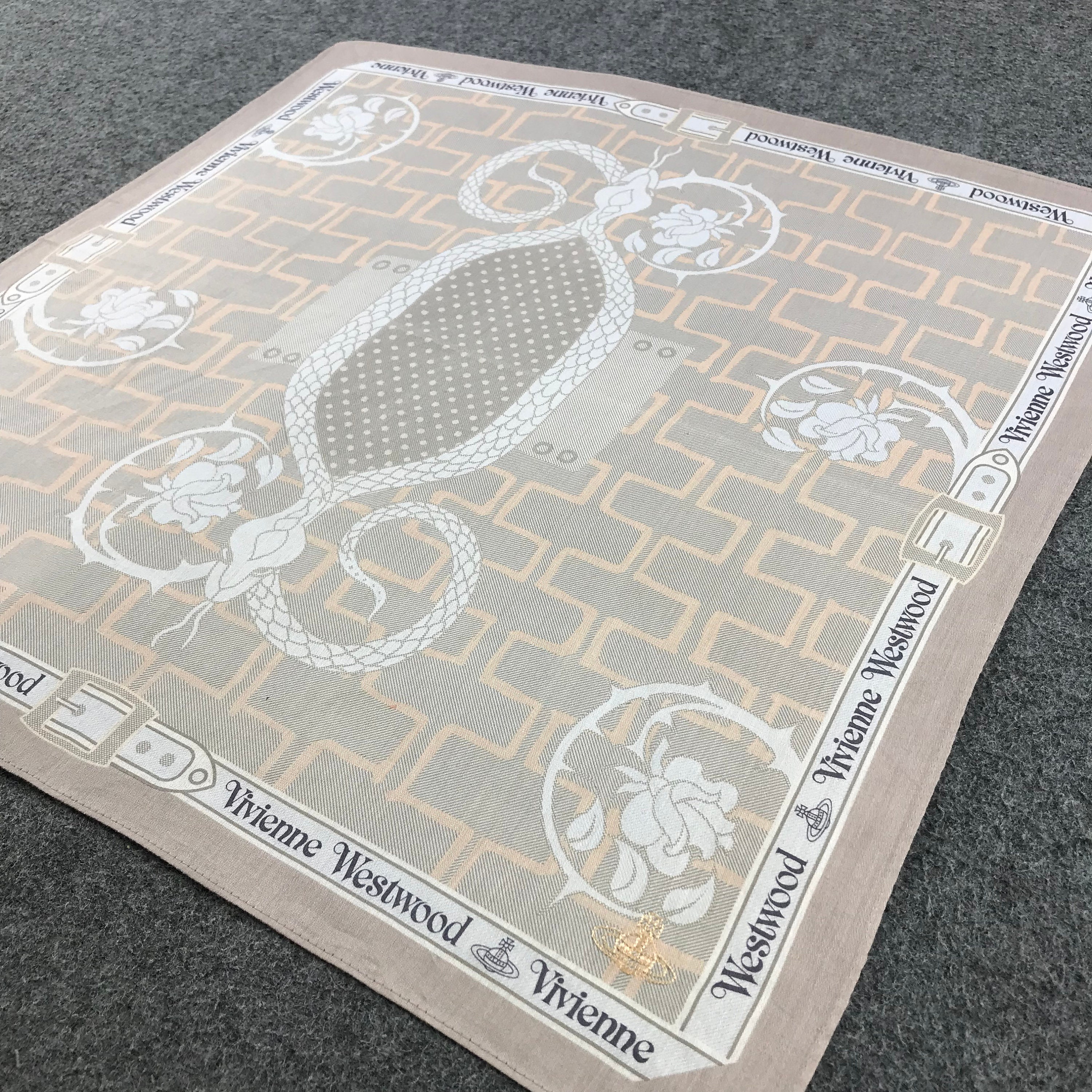 Vintage Vivienne Westwood Handkerchief, Designer Bandana, Snakes